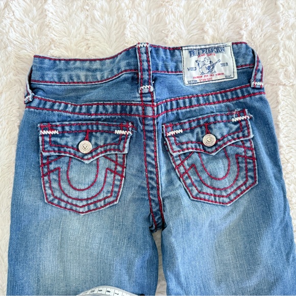 True Religion Kids Blue Jeans Size 7 | Vintage Y2K Bootcut Denim - Picture 6 of 6